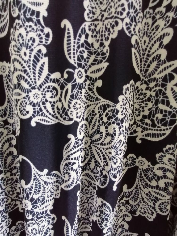 Womens Blouse Size 28 Navy And White Double Layer dress up or down - Picture 9 of 15